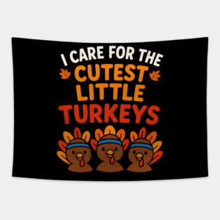 Cutest Little Turkeys Tee Tapestry