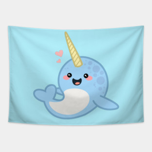 Kawaii Narwhal Tapestry