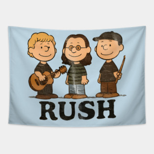 Rush x Peanuts Style Retro Rock Band Tapestry