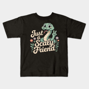 Just a Scaly Friend Reptile Humor Snake novelty Pastel Mint Kids T-Shirt