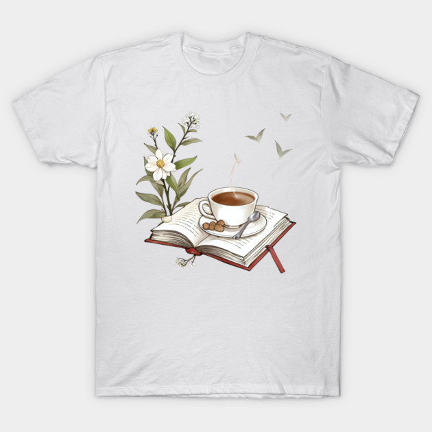 Bookish Life Coffee Vibes book T-Shirt by SR8891