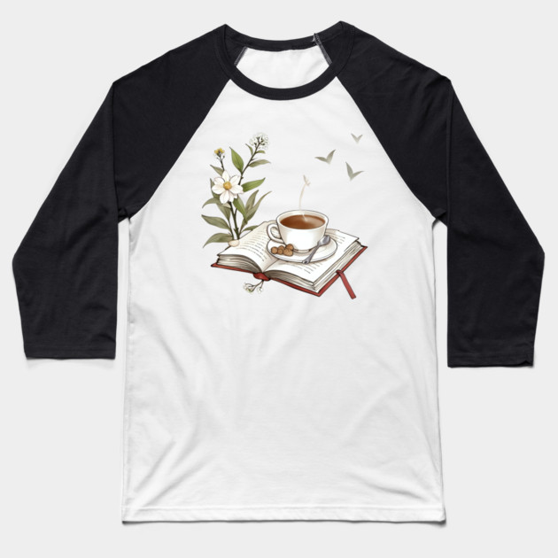 Bookish Life Coffee Vibes book Baseball T-Shirt by SR8891