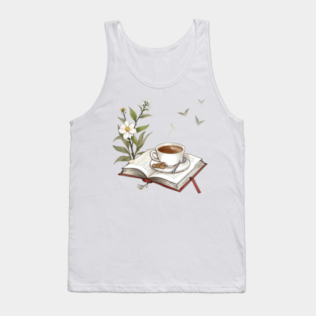 Bookish Life Coffee Vibes book Tank Top by SR8891