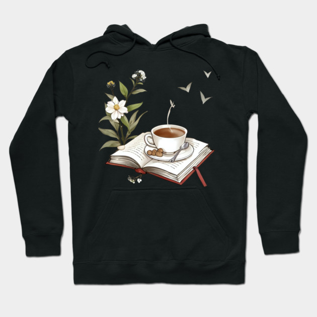 Bookish Life Coffee Vibes book Hoodie by SR8891