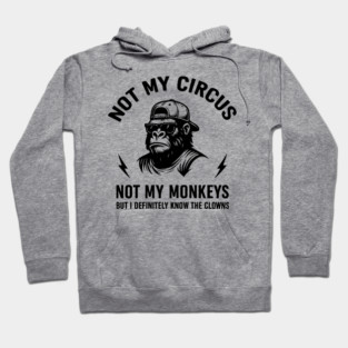 Not My Circus Not My Monkeys But I Definitely Know the Clowns | Funny Sarcastic Quote Design Hoodie
