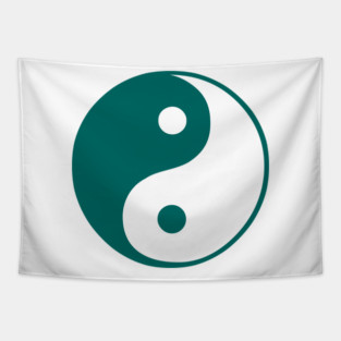 Teal yin yang design Tapestry