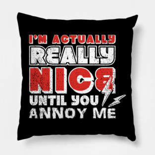 I'm Actually Really Nice Until You Annoy Me Antisocial Attitude Pillow