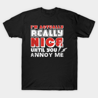 I'm Actually Really Nice Until You Annoy Me Antisocial Attitude T-Shirt