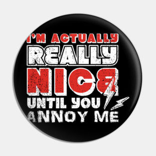 I'm Actually Really Nice Until You Annoy Me Antisocial Attitude Pin