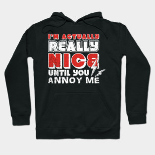 I'm Actually Really Nice Until You Annoy Me Antisocial Attitude Hoodie