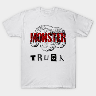 Monster Truck Mayhem T-Shirt - Grunge Automotive Sketch Graphic Tee T-Shirt