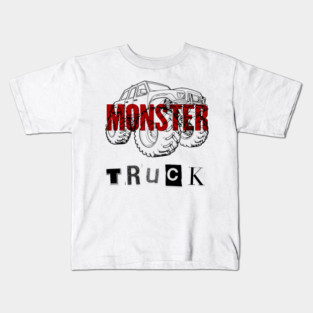 Monster Truck Mayhem T-Shirt - Grunge Automotive Sketch Graphic Tee Kids T-Shirt