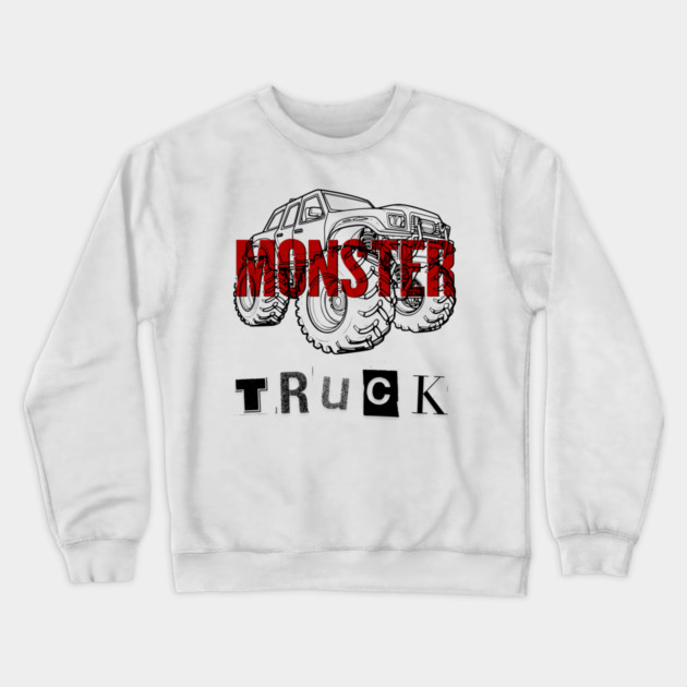 Monster Truck Mayhem T-Shirt - Grunge Automotive Sketch Graphic Tee Crewneck Sweatshirt by TurnEffect