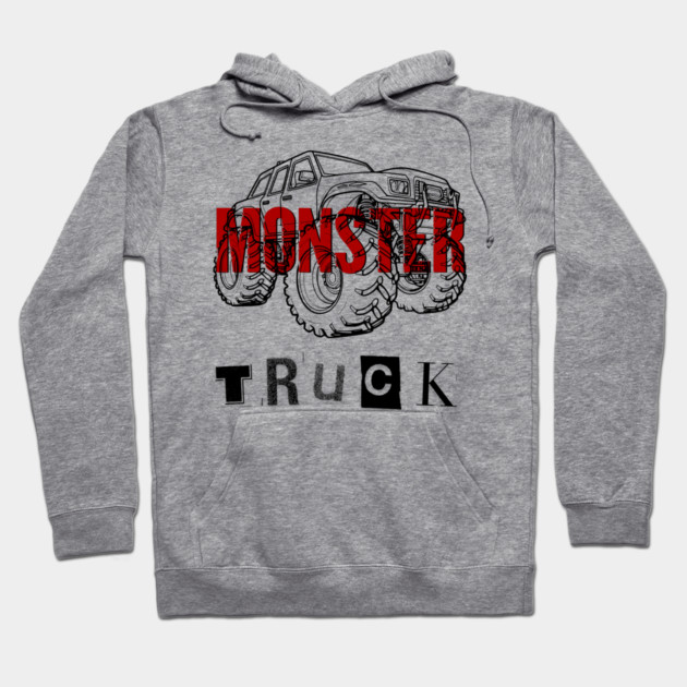 Monster Truck Mayhem T-Shirt - Grunge Automotive Sketch Graphic Tee Hoodie by TurnEffect