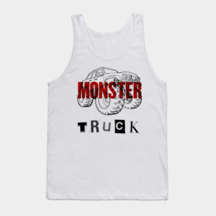 Monster Truck Mayhem T-Shirt - Grunge Automotive Sketch Graphic Tee Tank Top