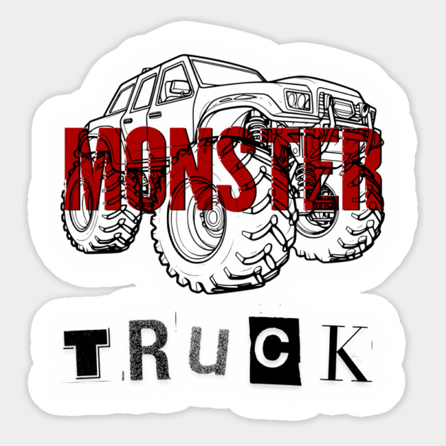 Monster Truck Mayhem T-Shirt - Grunge Automotive Sketch Graphic Tee Magnet by TurnEffect