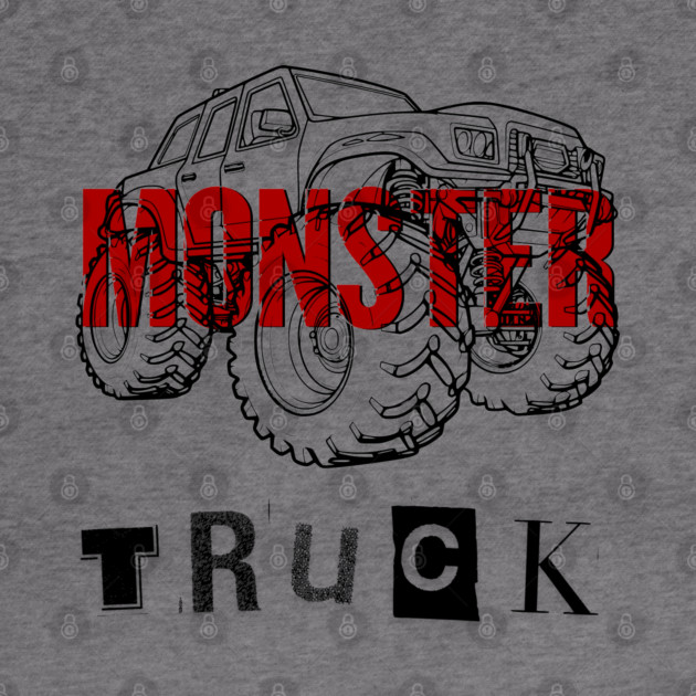 Monster Truck Mayhem T-Shirt - Grunge Automotive Sketch Graphic Tee by TurnEffect