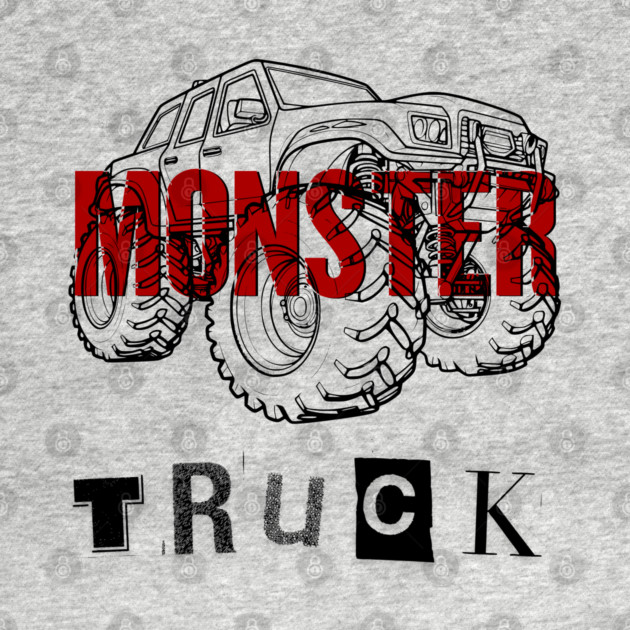 Monster Truck Mayhem T-Shirt - Grunge Automotive Sketch Graphic Tee by TurnEffect