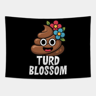 Turd Blossom Funny Cartoon Poop Character Tapestry