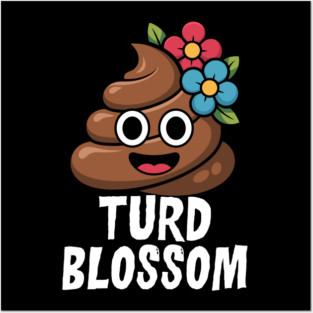 Turd Blossom Funny Cartoon Poop Character Posters and Art