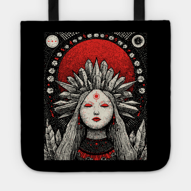 Celestial Crystalline Goddess - Amethyst Tote by TuncGK