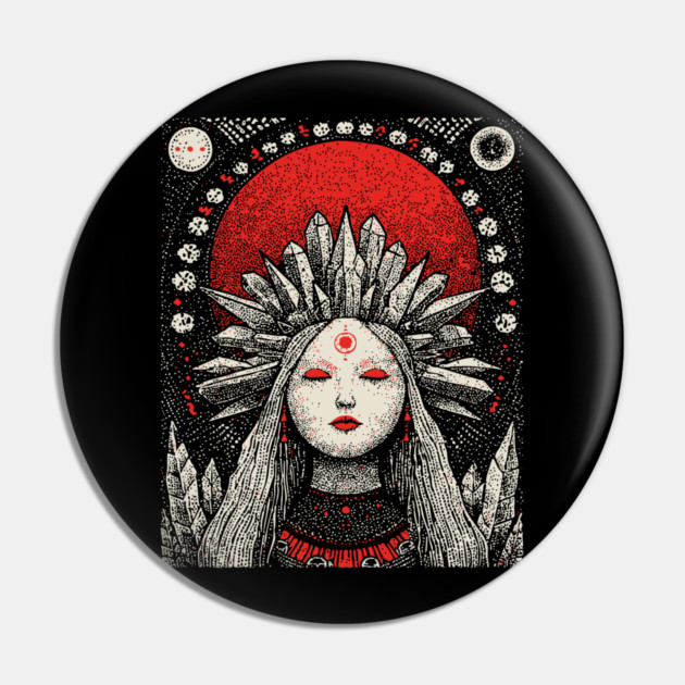 Celestial Crystalline Goddess - Amethyst Pin by TuncGK