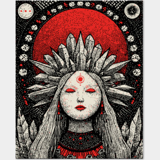 Celestial Crystalline Goddess - Amethyst Posters and Art