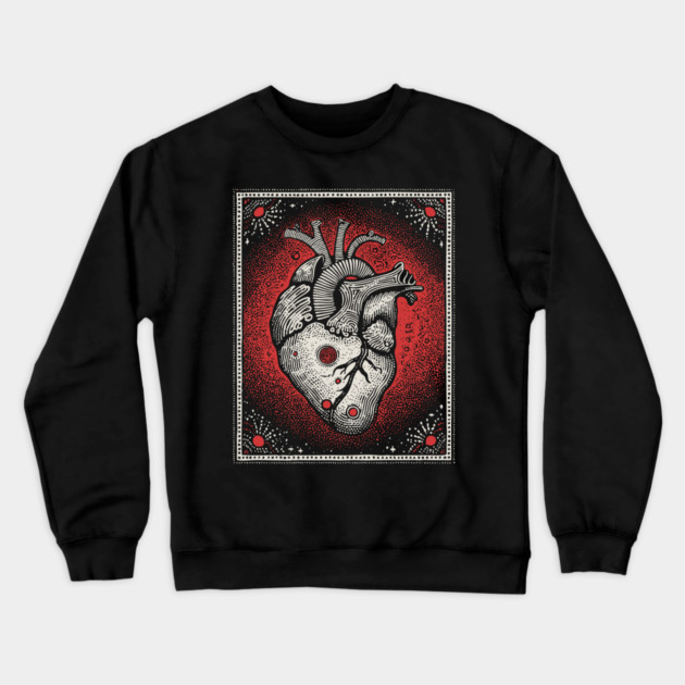 Cosmic Pulse Anatomical Heart Crewneck Sweatshirt by TuncGK
