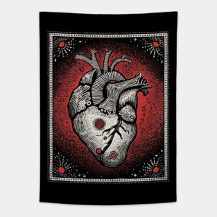 Cosmic Pulse Anatomical Heart Tapestry