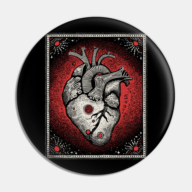 Cosmic Pulse Anatomical Heart Pin by TuncGK