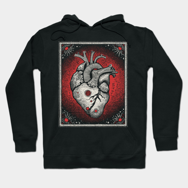 Cosmic Pulse Anatomical Heart Hoodie by TuncGK