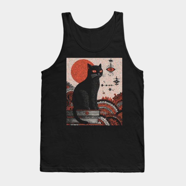Arcane Guardian Black Cat Tank Top by TuncGK