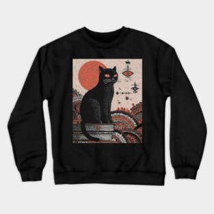Arcane Guardian Black Cat Crewneck Sweatshirt