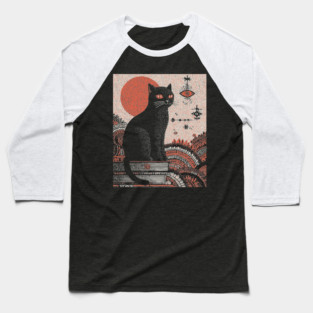 Arcane Guardian Black Cat Baseball T-Shirt