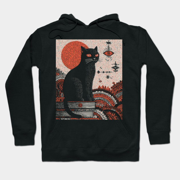 Arcane Guardian Black Cat Hoodie by TuncGK