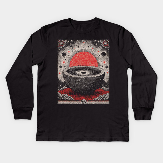 Cosmic Scrying Bowl Kids Long Sleeve T-Shirt by TuncGK