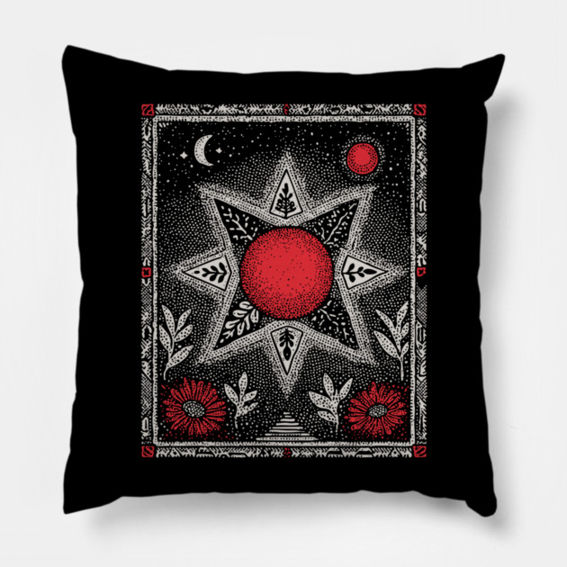 Elven Star of the Fae Pillow by TuncGK