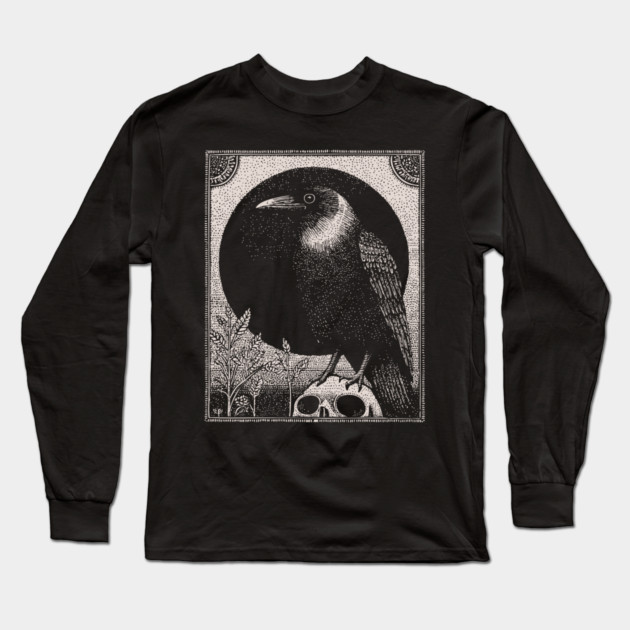 Omen of the Raven Long Sleeve T-Shirt by TuncGK