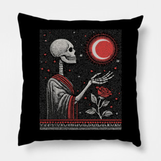 The Last Bloom Skeleton Pillow