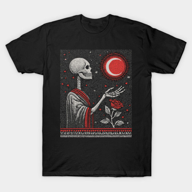 The Last Bloom Skeleton T-Shirt by TuncGK