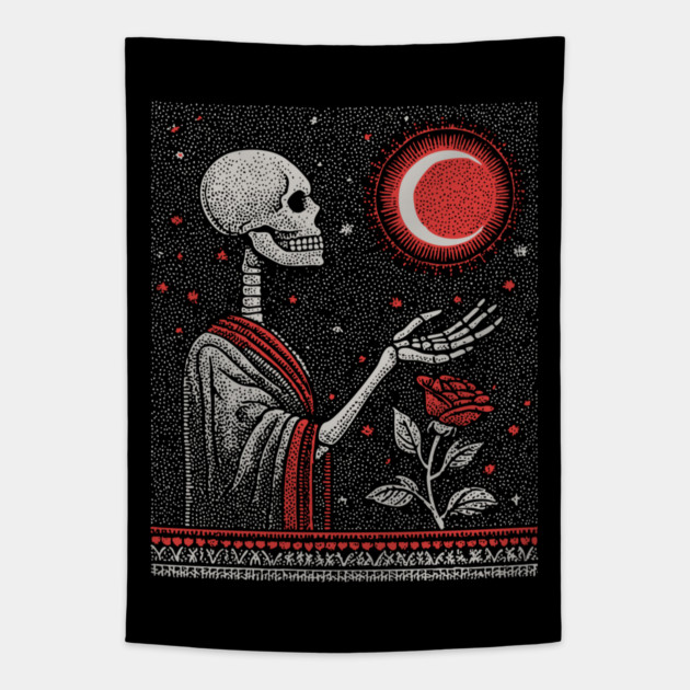 The Last Bloom Skeleton Tapestry by TuncGK