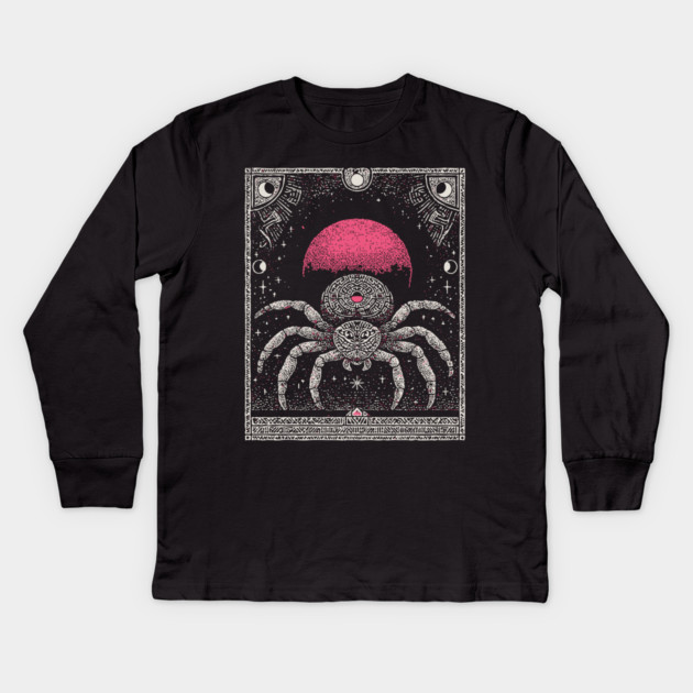 Gothic Spider - Mystical Weaver of Fate Kids Long Sleeve T-Shirt by TuncGK