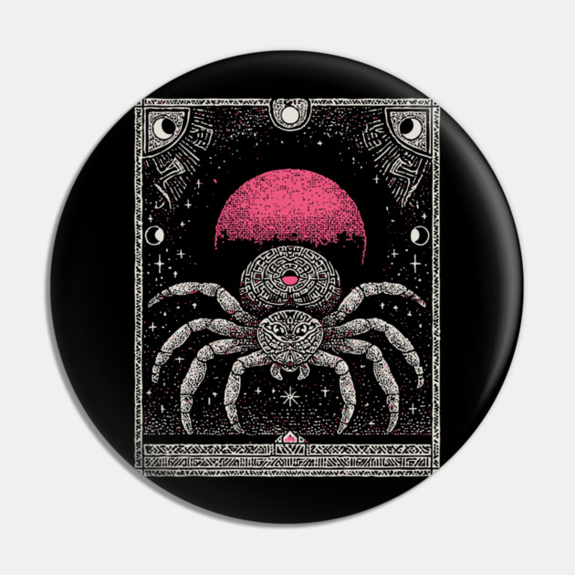 Gothic Spider - Mystical Weaver of Fate Pin by TuncGK