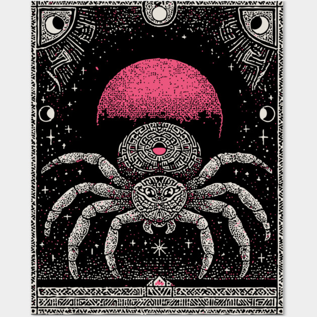 Gothic Spider - Mystical Weaver of Fate Wall Art by TuncGK