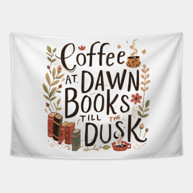 Coffee at Dawn Books Till Dusk Tapestry by SR8891