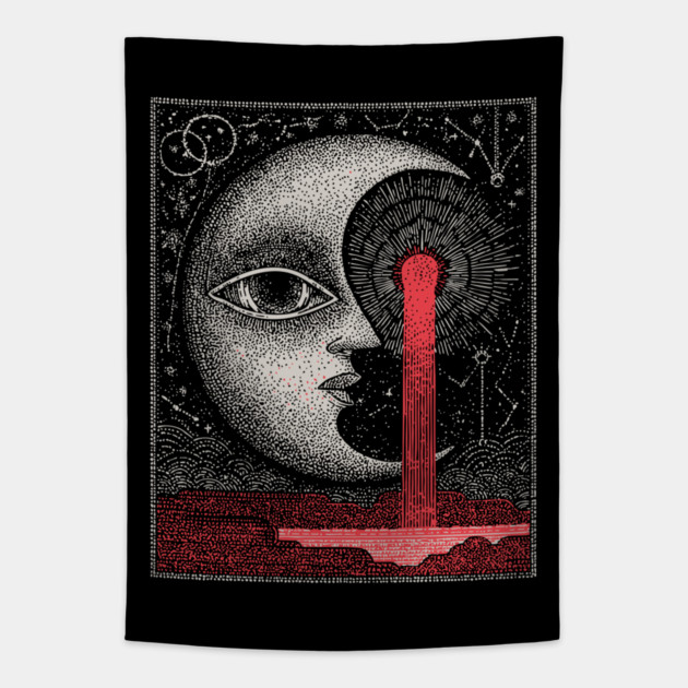 Melancholy of the Weeping Moon Tapestry by TuncGK