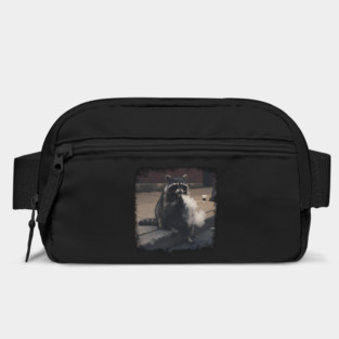 Vaping Street Cat, Raccoon sitting on curb Bag
