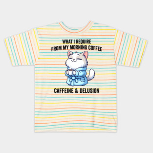What I Require From My Morning Coffee Sarcastic Cat Kids T-Shirt