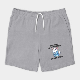 What I Require From My Morning Coffee Sarcastic Cat Shorts