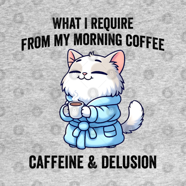 What I Require From My Morning Coffee Sarcastic Cat by Luxinda